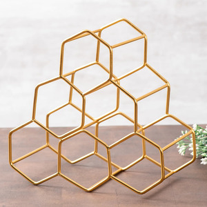 Porte-bouteilles en métal de conception moderne porte-bouteilles de vin de grande taille porte-bouteille décoratif - Product Image 2