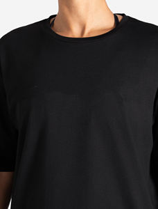 Vente en gros de vêtements de fitness en coton haut d'entraînement respirant à manches courtes pour femmes t-shirts surdimensionnés pour femmes - Product Image 2