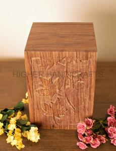 เมเปิ้ลใบเผาศพ Urn สําหรับเถ้ามนุษย์ Handcrafted Rosewood กล่องที่ระลึก Urns อุปกรณ์ศพ - Product Image 2