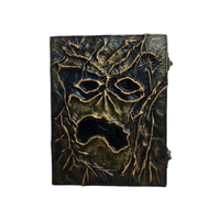Carnet Necronomicon en Cuir Fait Main, Grimoire Imprimé Evil Dead, Décoration Monstre, Accessoire de Film d'Horreur, Journal Vierge avec Serrure C-Lock, Cadeau