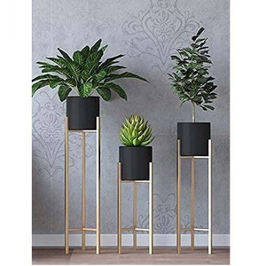 Precio más barato soporte de flores de Metal recubierto de negro decoración interior y exterior maceta diseño de jarrón boda hogar decoraciones de esquina lateral - Product Image 1