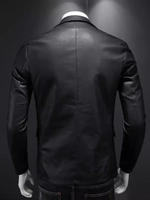 Nouvelles vestes en cuir à col montant de haute qualité pour hommes, personnalisables, écologiques, avec fonction réversible, pour l'hiver