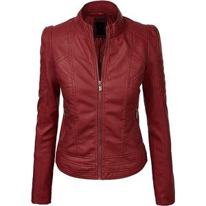 Veste en cuir de mouton pour femmes de haute qualité sur mesure veste en jean motif solide écologique options de taille plus - Product Image 4