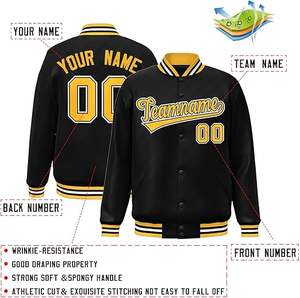 แจ็คเก็ตยูนิเวอร์ซิตี้ผู้ชายขายดีที่สุดปี 2024 แจ็คเก็ตเบสบอลแบบกำหนดเอง แจ็คเก็ตเลตเตอร์แมน คุณภาพสูง ใยโพลีเอสเตอร์บุด้านใน ผ้าแคนวาสด้านหน้า - Product Image 2