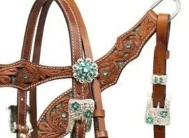 Venta caliente Premium Brown Floral Tooling Tallado a mano Western Headstall & Breastplate Set Durable Fabricante al por mayor - Product Image 3