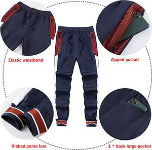 Venta al por mayor de chándal de entrenamiento para hombres 100% poliéster de manga larga con cremallera completa transpirable respetuoso del medio ambiente Sudadera con capucha Jogger Running Set - Product Image 5