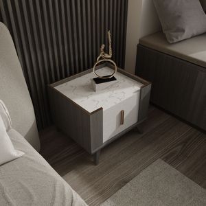 Table de chevet flottante murale, table de nuit laquée pour chambre d'hôtel avec tiroir, couleur personnalisable - Product Image 1