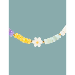 CUCOCUCA Collana girocollo fatta a mano 112250320 con perline di cristallo e madreperla a forma di fiore di margarita, regolabile per uso quotidiano, spedizione UE in 48 ore - Product Image 2