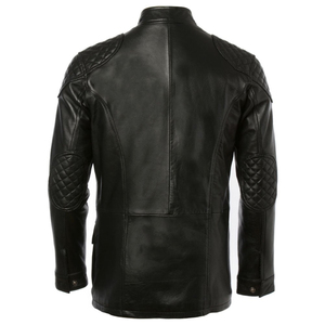 Custom Design High Demanded Stand Colar VIntage Style Genuine Leather Windproof Breathable <b>Long</b> Sleeve Leather <b>Jacket</b> For <b>Men</b> - Product Image 6