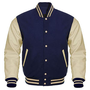 Alta calidad OEM personalizado de gran tamaño Varsity chaqueta para los hombres con mangas de cuero al por mayor Streetwear Letterman chaquetas para el invierno - Product Image 2