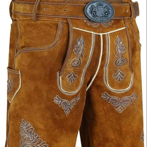Alta calidad alemán Trachten bávaro Lederhosen Oktoberfest Kurz cabra Suede Lederhose 2025 - Product Image 1