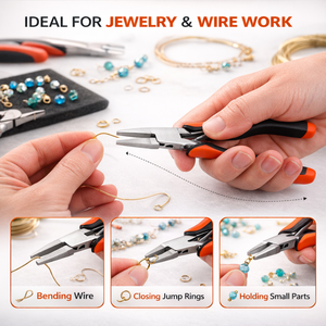 Alicates de Joyería de Punta Plana de 5 Pulgadas (127 mm), Acero Inoxidable, Mandíbula Lisa, Mango Antideslizante de PVC, para Doblar Alambre, Manualidades, MANAN INSTRUMENTS - Product Image 5