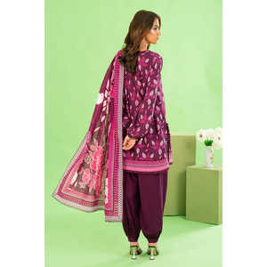 Ensemble Khaddar imprimé 3 pièces avec dupatta et taille élastique WNS-52037 - Product Image 1