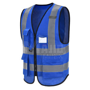 Chaleco Fluorescente de Alta Visibilidad con Cremallera y Bolsillos, Estándar EN20471, Chaleco de Seguridad Reflectante para el Trabajo - Product Image 2