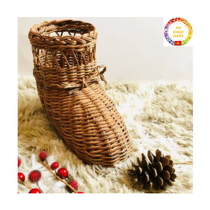 Ferme rustique fait à la main en rotin ornement de noël ensemble osier naturel Boho décoration d'arbre de vacances pour la décoration d'hiver - Product Image 4