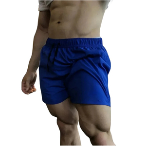Short de sport personnalisé de haute qualité pour hommes 100% short de plage en polyester motif solide décoration de logo entraînements d'été course à pied - Product Image 1