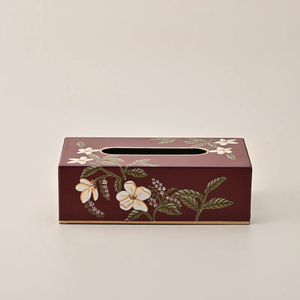 Boîte à mouchoirs en métal de luxe à marque privée, peinte à la main, décorative, pour salon, salle de bain, table, accessoire de maison élégant - Product Image 1