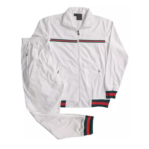 Vente en gros de vêtements de sport de haute qualité 95% polyester 5% spandex tissé extensible dans les quatre sens survêtements pour hommes avec deux poches - Product Image 2