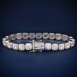 Bracelet à maillons octogonaux en argent sterling 925 plaqué rhodium, romantique pour les fêtes, les mariages et les cadeaux pour femmes - Product Image 3