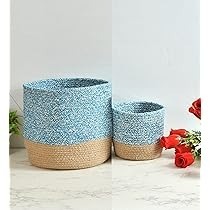 Cesta de almacenamiento de Yute natural ecológica con asas, organizador plegable y reutilizable para el hogar, armario, guardería - Product Image 4