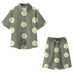 Nouveaux vêtements de plage hawaïens pour hommes ensemble chemise et short respirant imprimé personnalisé Style de rue haute pour l'été 2025 - Product Image 2