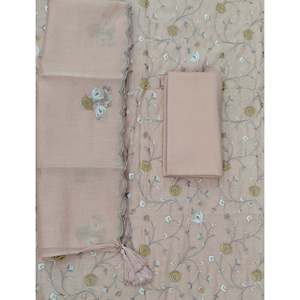 Ensemble de costume festif en Chanderi non cousu pour femmes, élégant et stylé - Product Image 1