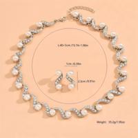 Accessoires de Robe de Mariée, Collier de Perles en Forme de Vague, Boucles d'Oreilles, Parure de Bijoux à la Mode, Vente en Gros pour Femmes