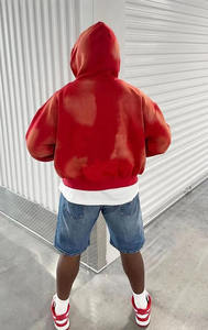 High Quality Cotton Blank Black Heavy Weight <b>Zip</b> <b>Up</b> Hoodies Custom Embroidery <b>Full</b> <b>Zip</b> <b>Up</b> <b>Hoodie</b> Rhinestone Men - Product Image 5