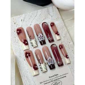 Accesorio de Material Premium con Pedrería de Leche Color Borgoña - Product Image 2