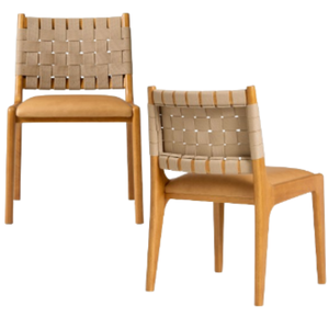 Chaises de restaurant d'extérieur modernes avec structure en bois, dossier en corde tressée durable et assise rembourrée en mousse - Product Image 5