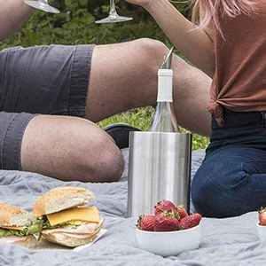 Top Vente En Acier Inoxydable Double Paroi Refroidisseur De Vin Seau Bouteille De Vin Refroidisseur Isolé Champagne Bière Seau À Glace - Product Image 2