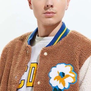 New Fashion Custom Design Formal Coated <b>Sherpa</b> <b>Fleece</b> Jacket For <b>Men</b> Custom Made Solid Color <b>Men's</b> Embroidered Jacket For <b>Men</b> - Product Image 4