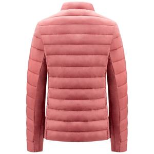 Blouson d'hiver rose pour femme, col montant, fermeture éclair intégrale, manches longues, doublure en nylon et laine, garde au chaud - Product Image 3