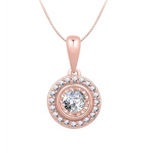 Dainty Round Cut Diamond Single Halo <b>Pendant</b> 0.25 Ct Lab Grown Diamond In Platinum For Engagement Party - Product Image 3