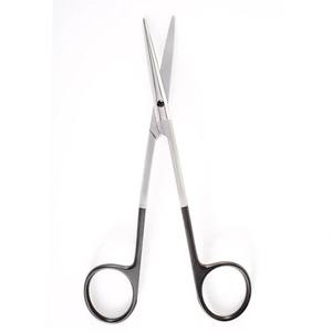 Ciseaux de dissection chirurgicaux à poignée enduite noire lame droite motif délicat émoussé émoussé 4 ciseaux de salle de chirurgie de 12 pouces - Product Image 4