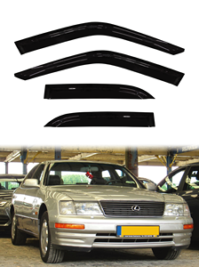 Protectores de Ventana para Auto Lexus LS LS400 Slimline 1995-2000, Acrílico Negro Transparente, GCS, 4 Piezas, Cinta 3M, Hecho en Taiwán - Product Image 2