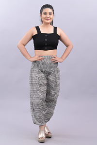 Pantalon d'été personnalisé en coton imprimé pour femme, pantalon palazzo ample à jambe large pour femmes, pantalon de pyjama ample en coton pour femmes - Product Image 3