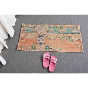 Alfombra Vintage de Lana Turca Naranja y Beige, Tejido Plano, Diseño de Retazos para Decoración de Sala de Estar, 4m de Ancho con Respaldo de Látex - Product Image 5