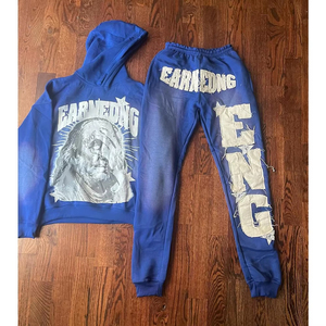 2025 Autumn-Winter Men's Hoodie <b>Tracksuit</b> Custom Embroidery 100% Cotton Washed Plus Size Made by Hexo Enterprises - Product Image 3