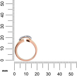 Unique Geometric Fashion <b>Ring</b> <b>Crafted</b> in Rose Gold with Contrasting Beige Enamel and Dazzling Pave Diamond Details - Product Image 5