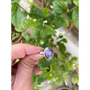 Natural Amethyst Oval Cut <b>Ring</b> 925 Sterling Silver Handmade Gemstone Jewelry Wholesale Supplier - Product Image 3
