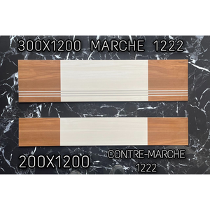 Ensemble de carreaux d'escalier en porcelaine numérique antidérapants de qualité supérieure, carreaux de marche 300x1200 mm et carreaux de contremarche 200x1200 mm - Product Image 2