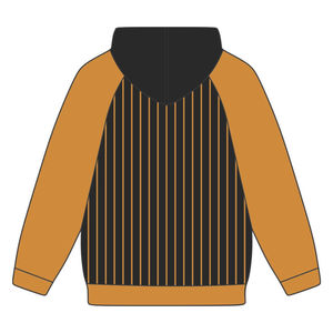 Sudadera con Capucha Bordada Alpha APA, Negra Premium y Dorado Antiguo, Mangas Raglán, Diseño de Rayas, Ropa de Fraternidad Griega, Divine Nine HBCU - Product Image 3