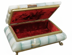 Coloured Patch worked Marble Onyx Jewellery Box Handcrafted Natural Stone Gift Decor Storage Home Accent Organizer Sets - Product Image 2