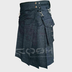 COSH KILTS Kilt Fusion en denim sur mesure avec poches cargo détachables et sangles réglables - Product Image 1