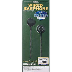 Auriculares con cable Remax Rm-711A tipo C para Android y iPhone plateados/blancos - Product Image 3