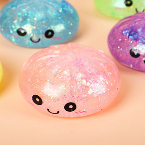 Nouveau Jouet Anti-Stress Squishy Pâton Scintillant 2026, Balle à Presser Mignonne Visage Souriant avec Boîte Vapeur pour Enfants et Adultes - Product Image 3