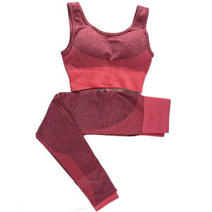 Ensemble de yoga pour femmes ensemble de yoga sans couture pour femmes vêtements de fitness ensemble de yoga pour femmes de couleur unie - Product Image 6