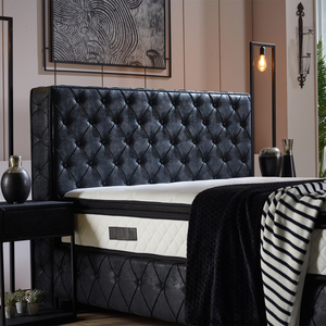 Juego de cama King Queen Twin Single Size, diseño moderno, sistema otomano hidráulico de alta calidad, banco, mesita de noche, cama de pared, estilo de madera - Product Image 5