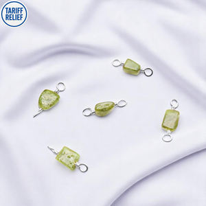 Forma libre Vessonite 925 Alambre de plata Envuelto Doble fianza Conector de caída de piedra natural - Product Image 1